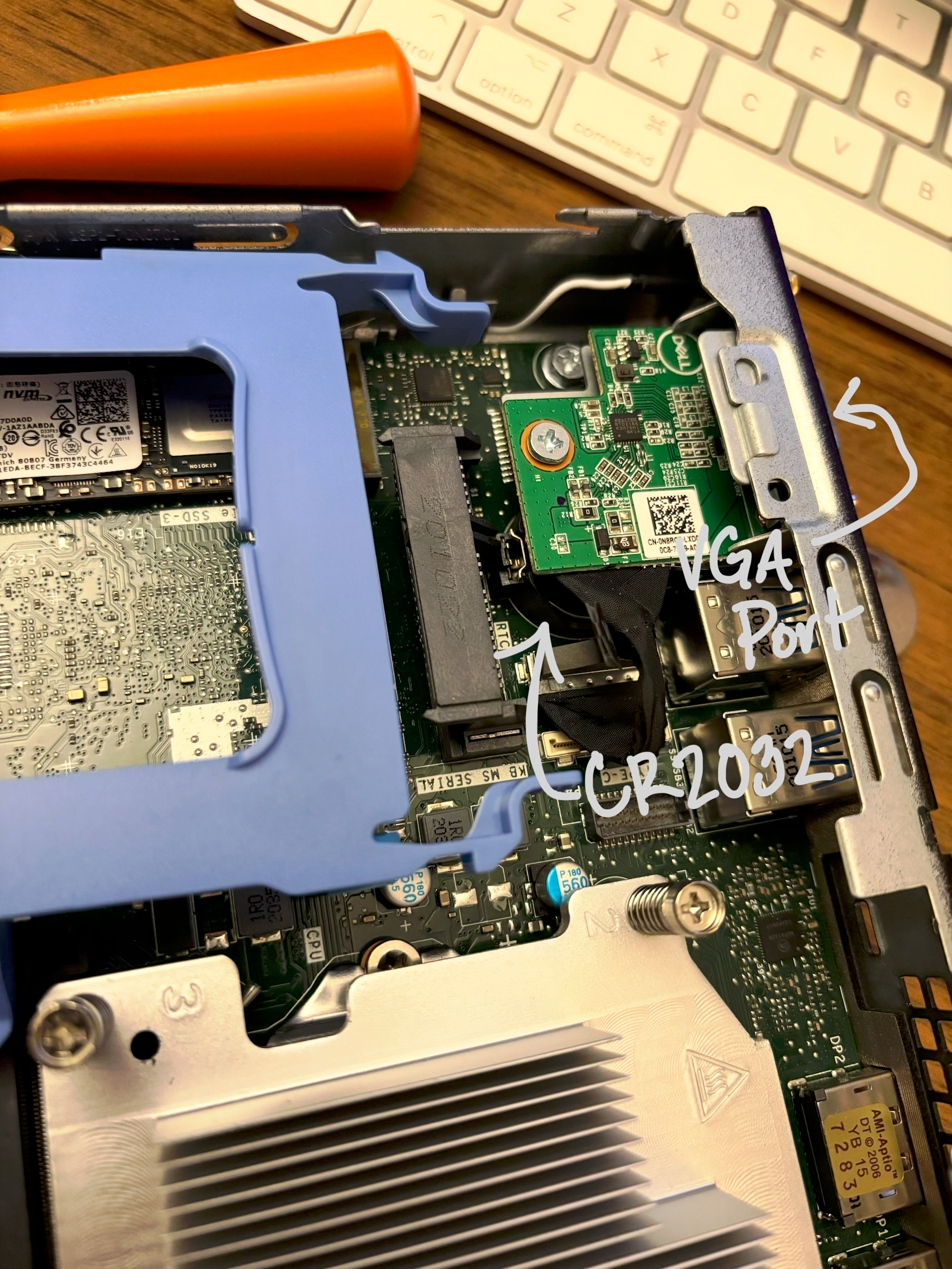 CMOS Battery Covered By VGA
